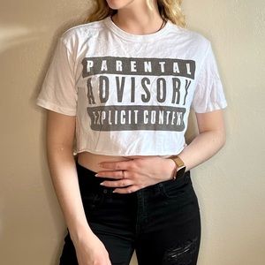 Parental Advisory Explicit Content Crop Top